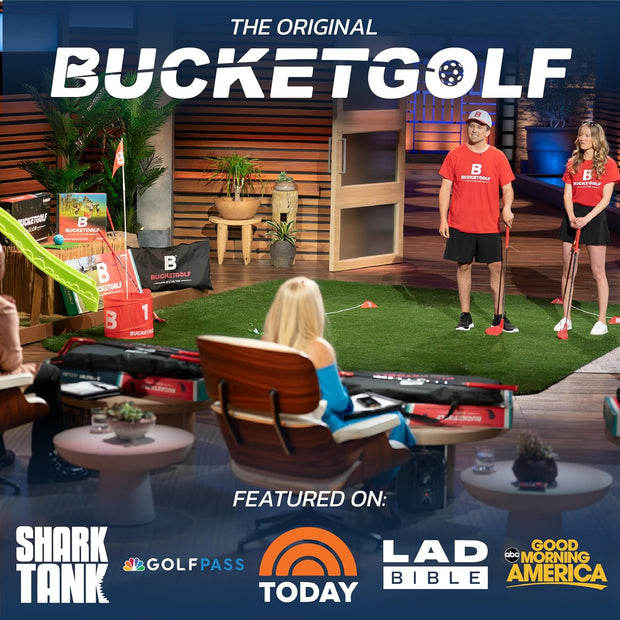 Bucketgolf Original Game 3 Hole Travel Set with Clubs