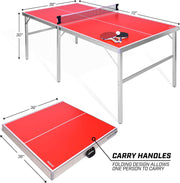 Indoor/Outdoor Portable Table Tennis Game with Net, 2 Table Tennis Paddles and 4 Balls