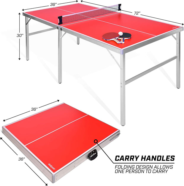 Indoor/Outdoor Portable Table Tennis Game with Net, 2 Table Tennis Paddles and 4 Balls