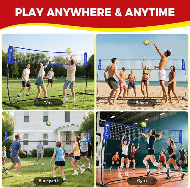 Volleyball Net, 12ft/20ft Portable Volleyball Net for Backyard