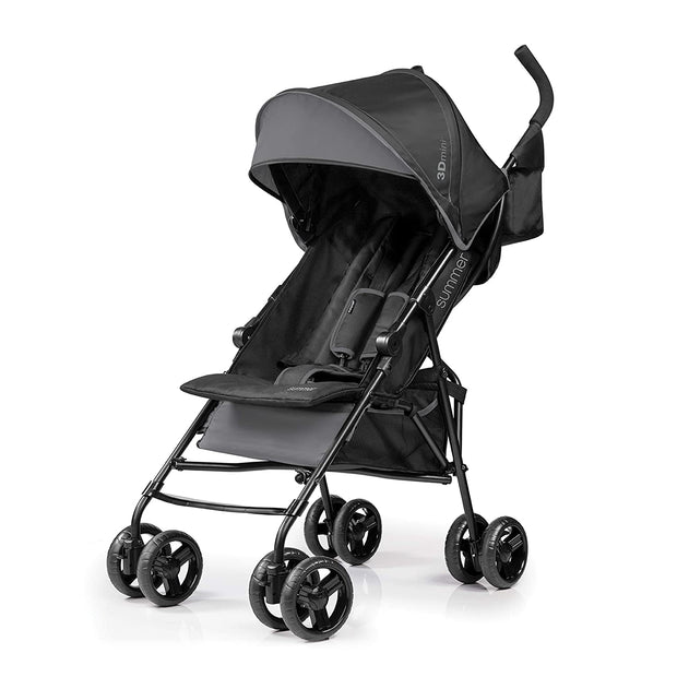Summer Infant, 3D Mini Convenience Stroller – Lightweight Stroller with Compact Fold MultiPosition Recline Canopy with Pop Out Sun Visor and More – Umbrella Stroller for Travel and More
